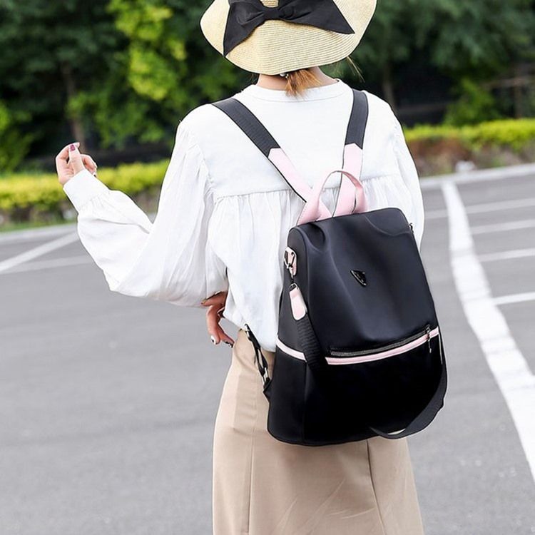 Black Color Block Oxford -reppu