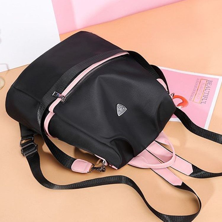 Black Color Block Oxford -reppu