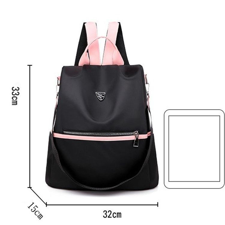 Black Color Block Oxford -reppu