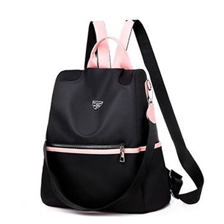 Black Color Block Oxford -reppu