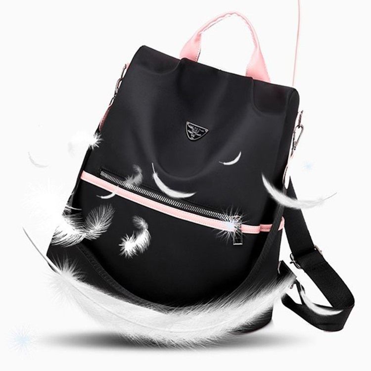 Black Color Block Oxford -reppu
