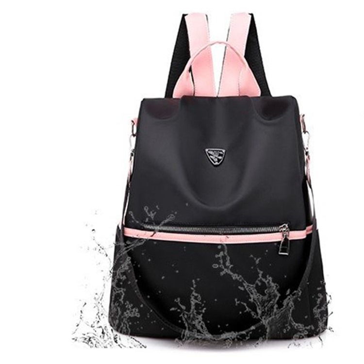 Black Color Block Oxford -reppu