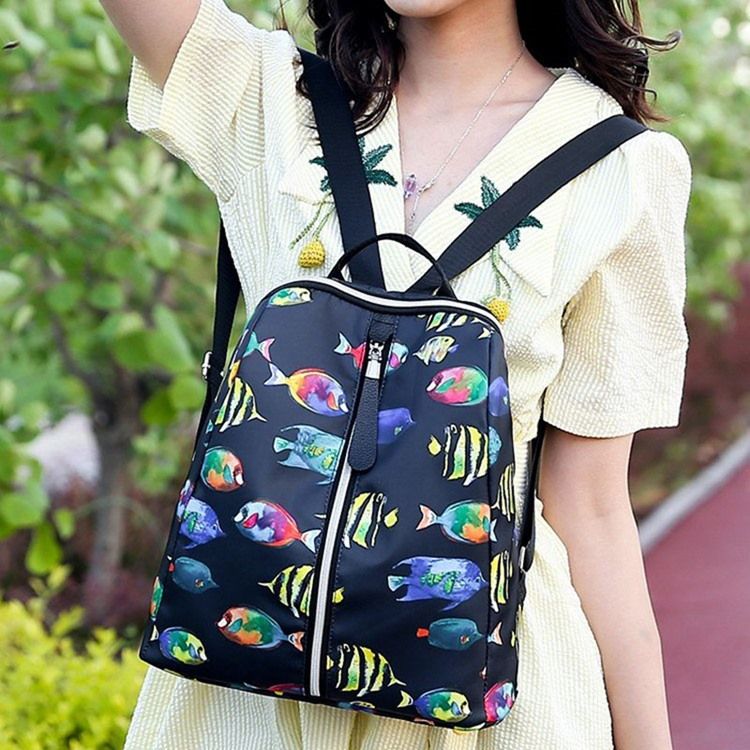 Fish Print Oxford -reppu