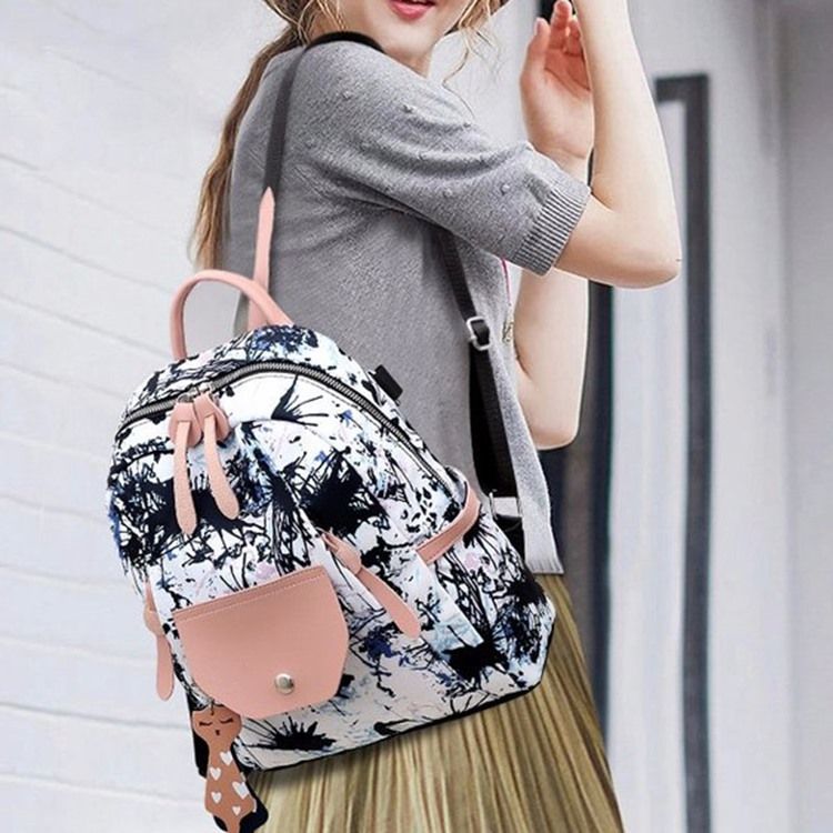 Oxford Print Flap Pocket -reput