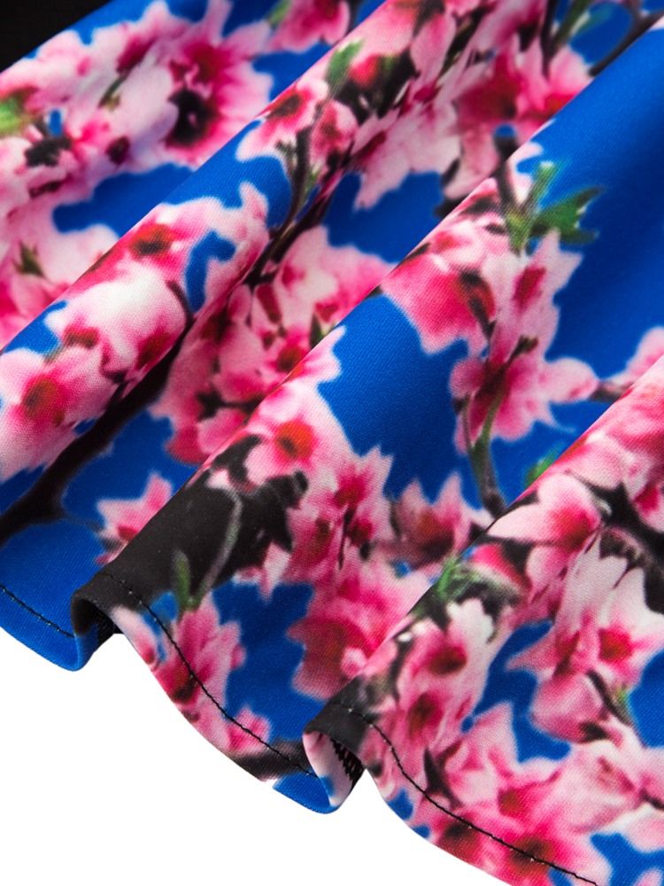 Naisten Pitkähihainen V-kaula-aukko Vintage A-linjainen Mekko