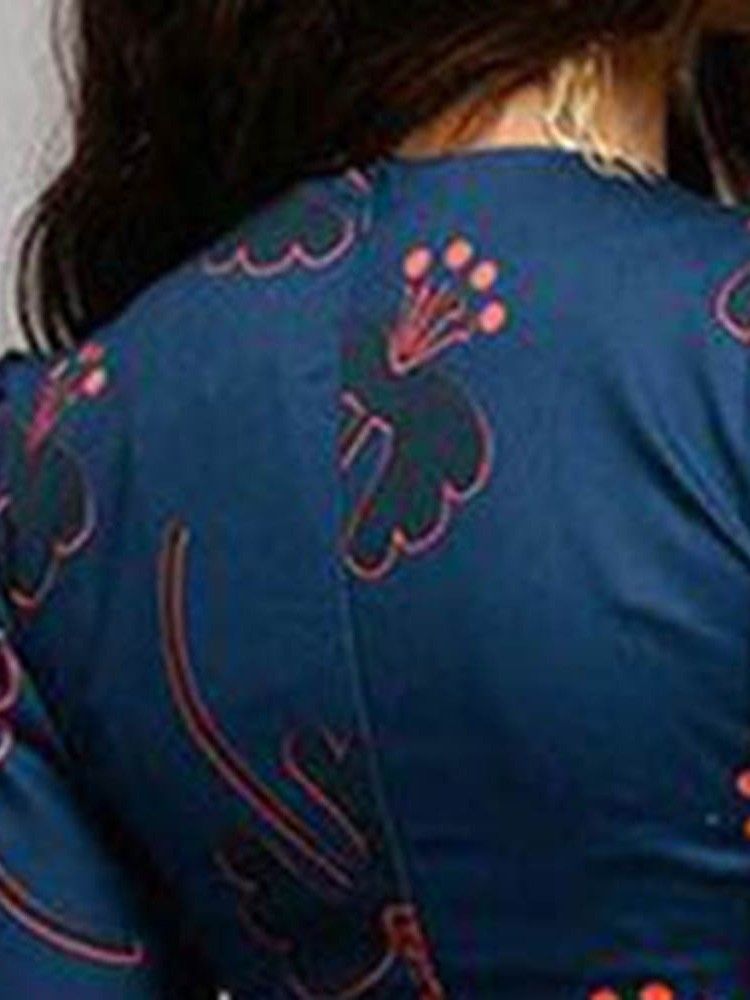 Naisten Pyöreä Kaula-aukko 3/4-hiha Säännöllinen Kukkainen Mekko