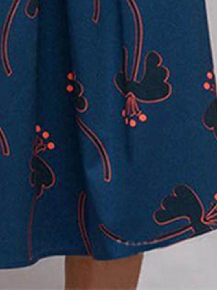 Naisten Pyöreä Kaula-aukko 3/4-hiha Säännöllinen Kukkainen Mekko