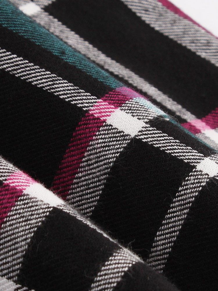 Naisten Tartan Sidottu Kaula-aukkoinen Laskostettu Pallopuku A-linjainen Mekko