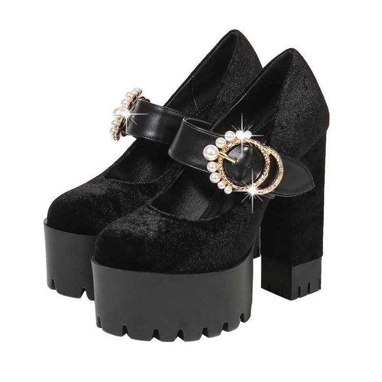 Faux Mokkanahka Chunky Heel Round Toe Naisten Tanssikengät