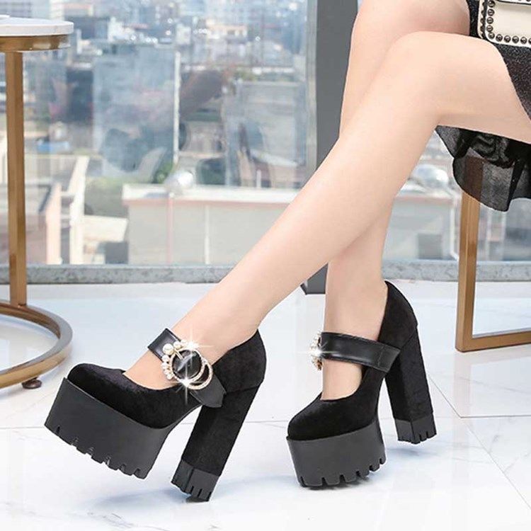 Faux Mokkanahka Chunky Heel Round Toe Naisten Tanssikengät