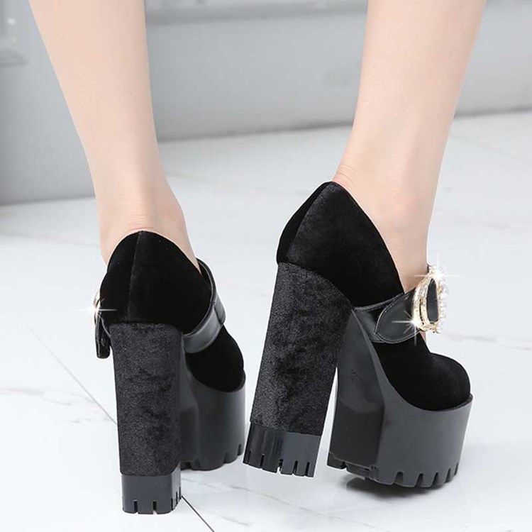 Faux Mokkanahka Chunky Heel Round Toe Naisten Tanssikengät
