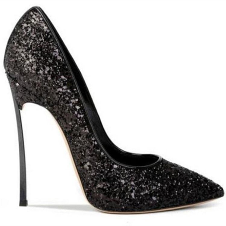 Naisten Glit Sequin Piikkikorko Slip-on-kengät