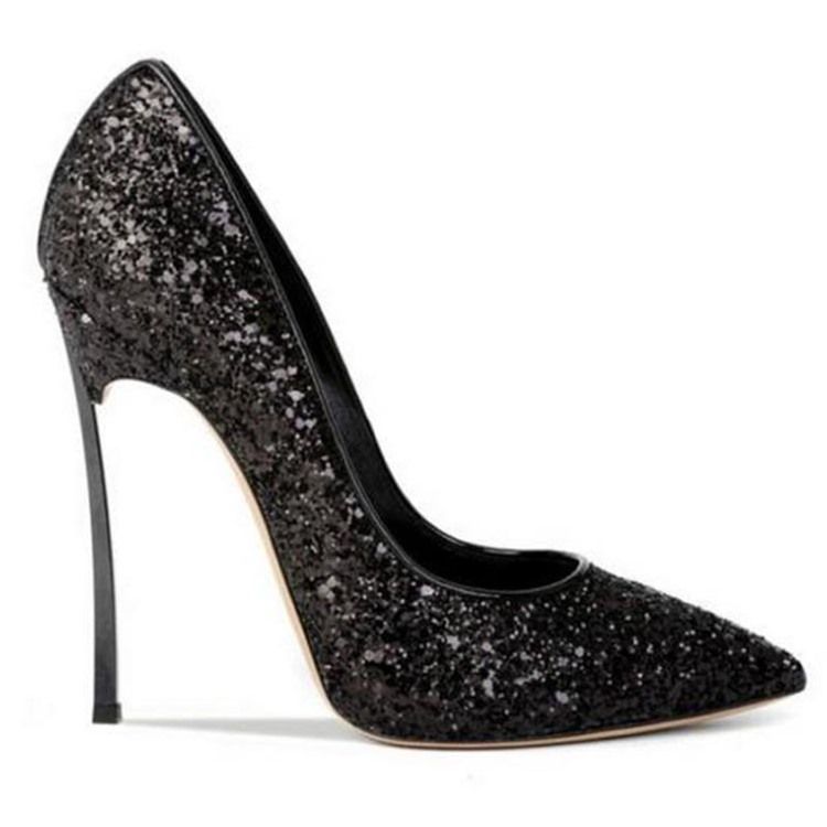 Naisten Glit Sequin Piikkikorko Slip-on-kengät