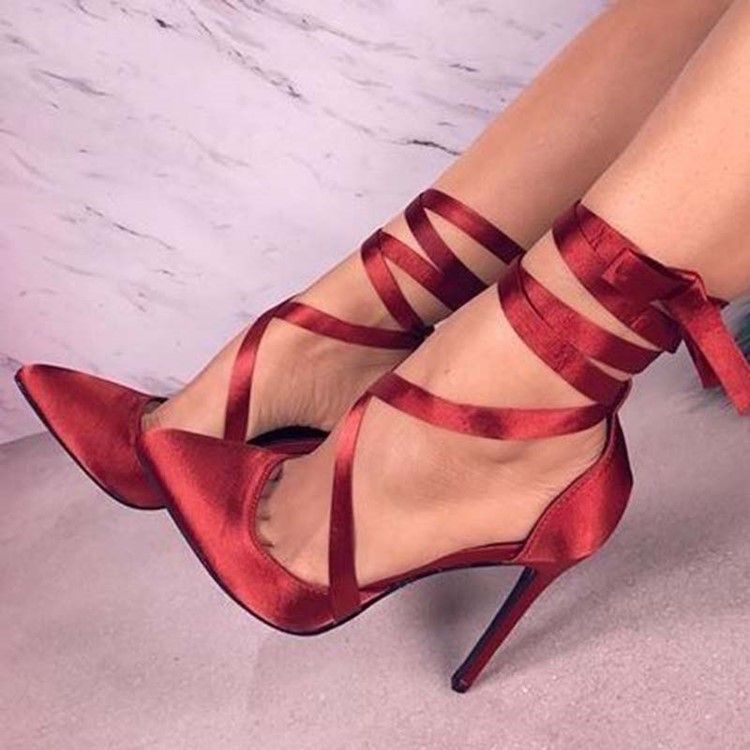 Stiletto Heel Teräväkärkinen Ristihihna Naisten Tanssikengät