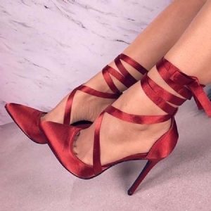 Stiletto Heel Teräväkärkinen Ristihihna Naisten Tanssikengät