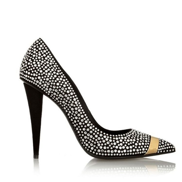 Stiletto Heel Teräväkärkinen Tekojalokivi Naisten Tanssikengät