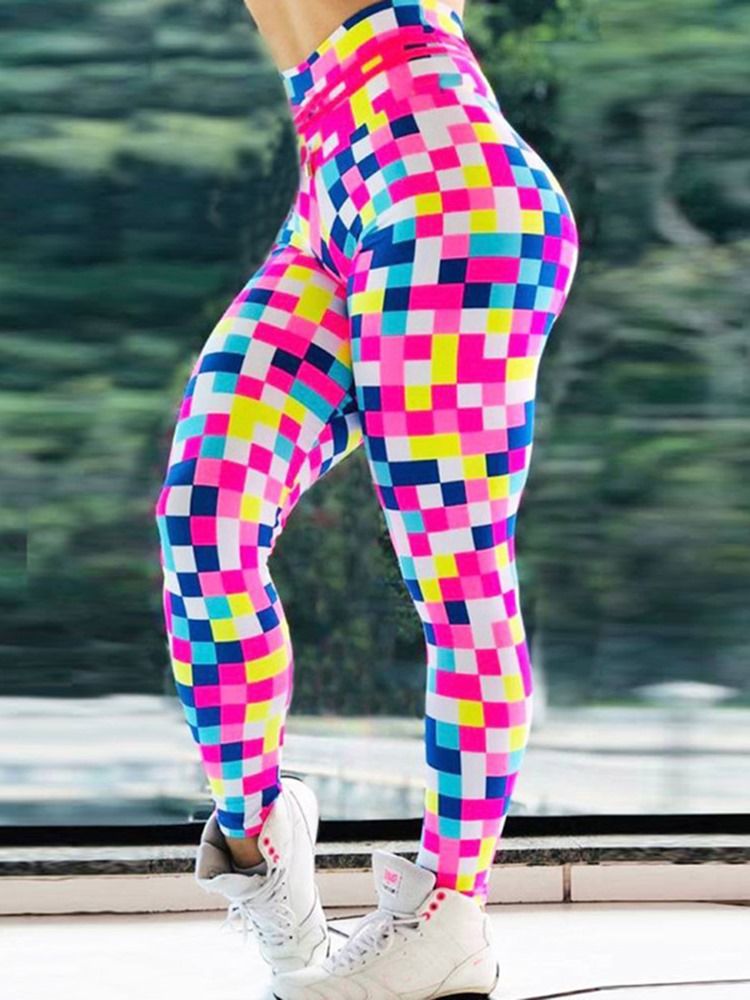 Mosaiikkipainatus Hengittävä Korkea Vyötärö Naisten Leggingsit Jooga Housut Korkea Vyötärö Tiktok Leggingsit