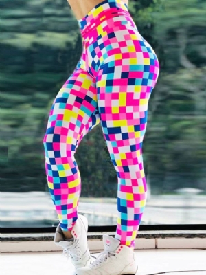 Mosaiikkipainatus Hengittävä Korkea Vyötärö Naisten Leggingsit Jooga Housut Korkea Vyötärö Tiktok Leggingsit