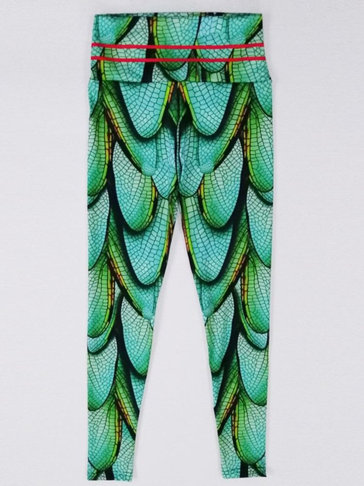 Naiset Print Color Block Gym Sports Fitness Leggings -joogahousut Korkea Vyötärö Tiktok-leggingsit