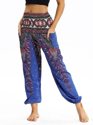 Naisten Boho-geometriset Painetut Jooga-haaremihousut