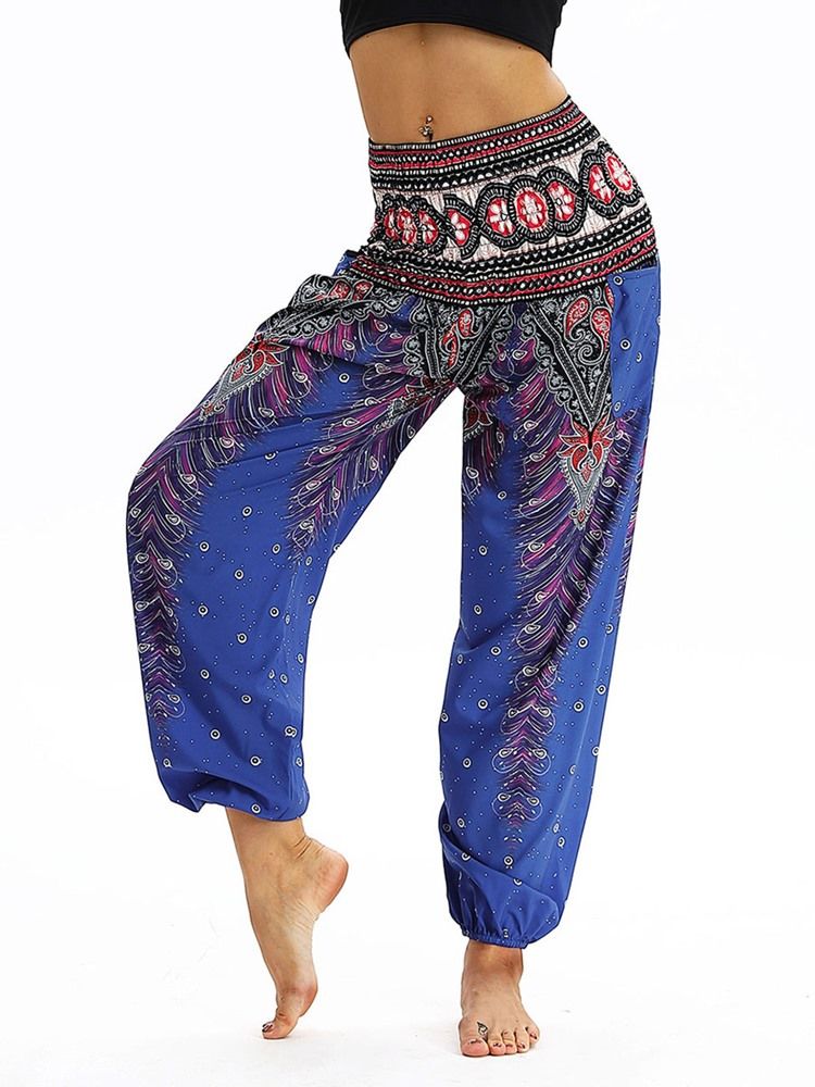 Naisten Boho-geometriset Painetut Jooga-haaremihousut