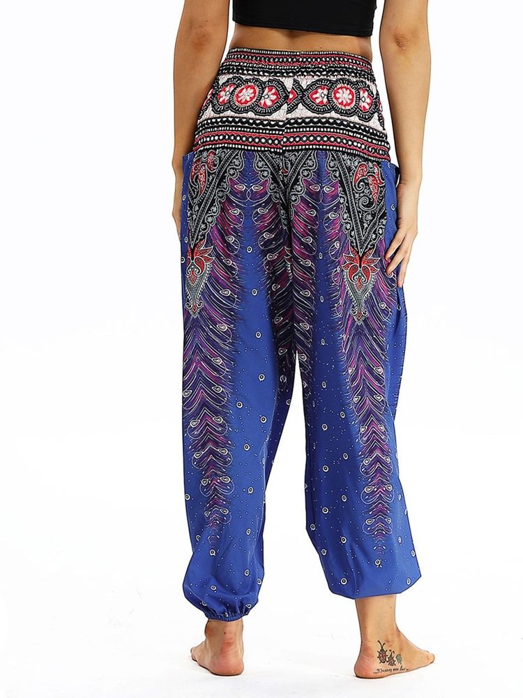 Naisten Boho-geometriset Painetut Jooga-haaremihousut