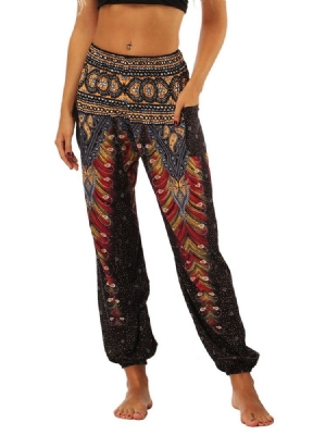 Naisten Boho-geometriset Painetut Street Dance -joogahousut