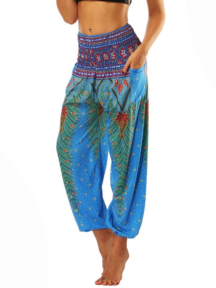 Naisten Boho Print -geometriset Street Dance -joogahousut