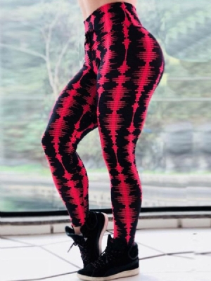 Naisten Hengittävä Printti-jooga-kuntosaliurheilu Push Up -legginsit Joogahousut Korkealla Vyötäröllä Tiktok-leggingsit