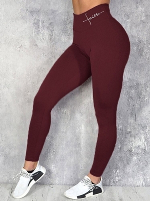 Naisten Kirjainkestävät Joustavat Joogahousut Korkea Vyötärö Tiktok-leggingsit