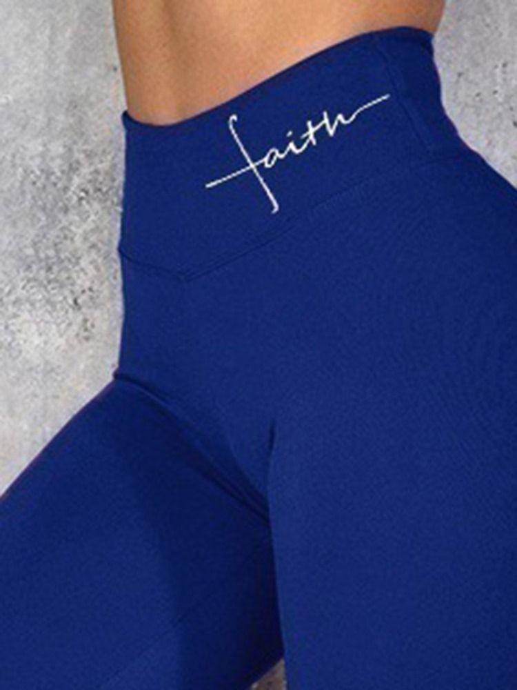Naisten Kirjainkestävät Joustavat Joogahousut Korkea Vyötärö Tiktok-leggingsit