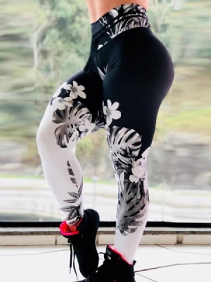 Naisten Kukka-aiheiset Hengittävät Kuntosaliurheilujoogahousut Korkea Vyötärö Tiktok-leggingsit