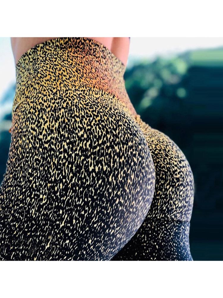 Naisten Leopardin Nopeasti Kuivuvat Joogahousut Joissa Korkea Vyötärö Tiktok-leggingsit