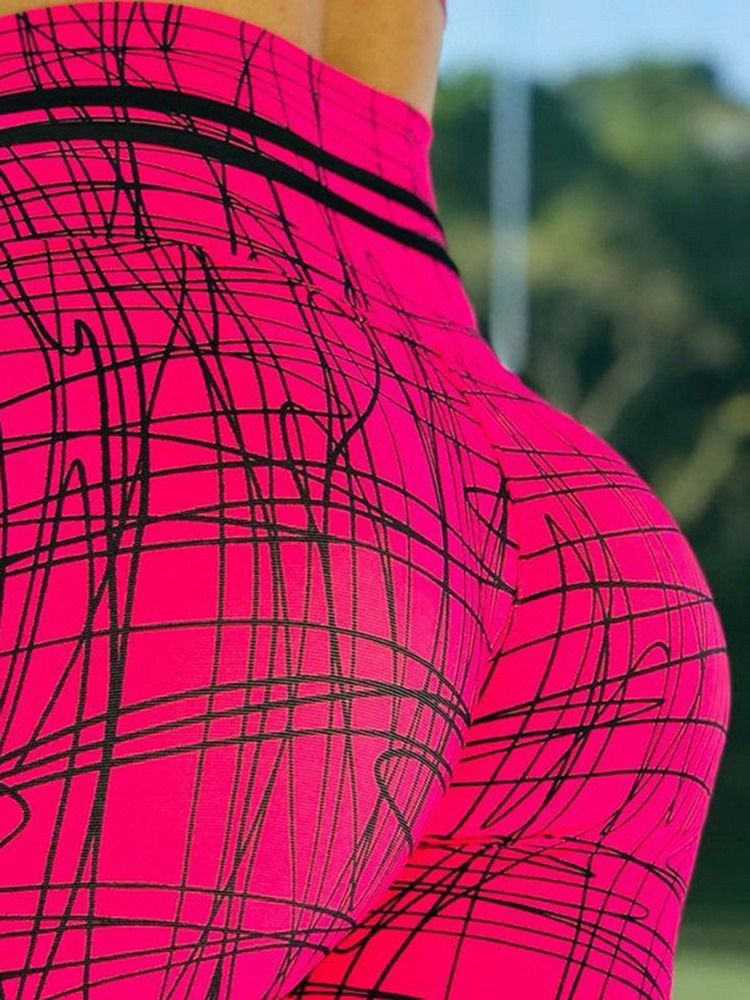 Naisten Painetut Geometriset Push Up Gym Sport -joogahousut Korkea Vyötärö Tiktok-leggingsit