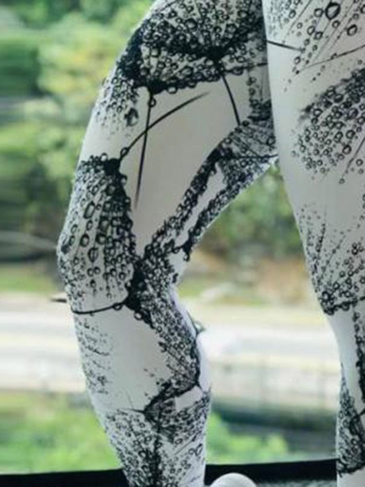 Naisten Painovärit Hengittävät Täyspitkät Leggingsit Joogahousut Korkea Vyötärö Tiktok-leggingsit