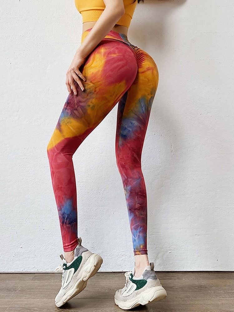 Naisten Patchwork-värilohko Anti-hiki-nilkanpituiset Joogahousut Korkea Vyötärö Tiktok-leggingsit