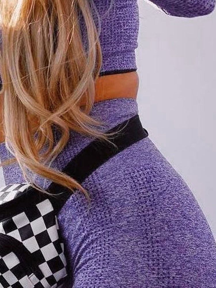 Naisten Polyesteri Kiinteä Saumaton Nivel Hengittävä Naisten Nilkka Pituus Jooga Housut Korkea Vyötärö Tiktok Leggingsit