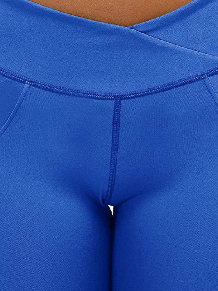 Naisten Polyesterihengittävä Kiinteä Nilkka Pituus Leggingsit Jooga Housut Korkea Vyötärö Tiktok Leggingsit