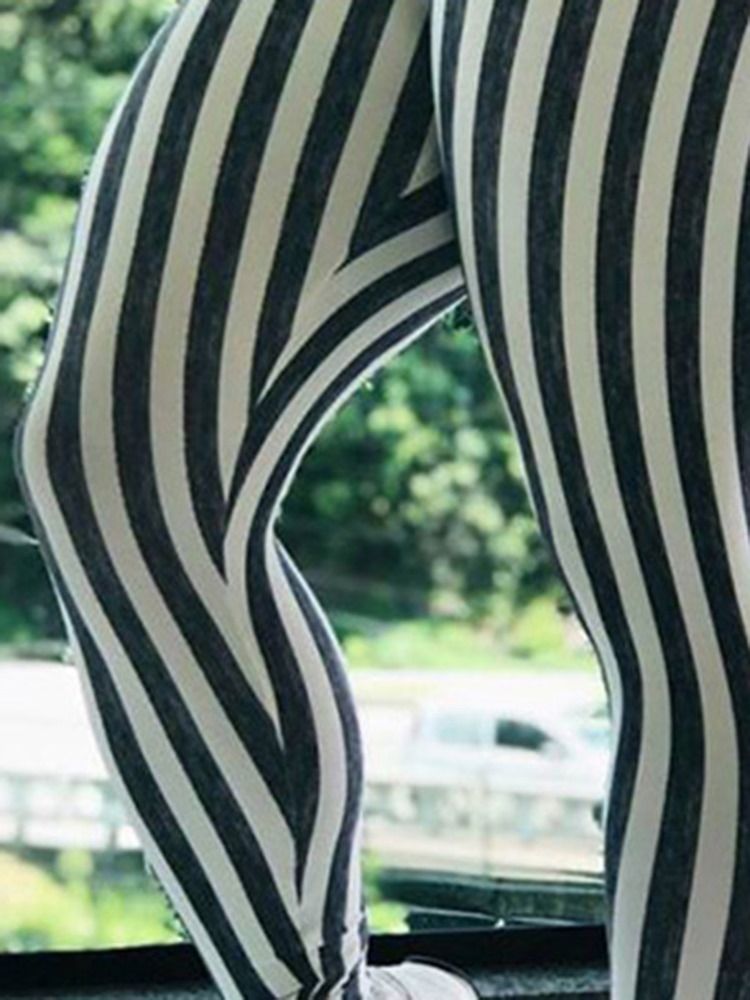 Naisten Raitajulisteiset Korkeavyötäröiset Push Up -jooga-leggingsit Korkealla Vyötäröllä Tiktok-leggingsit