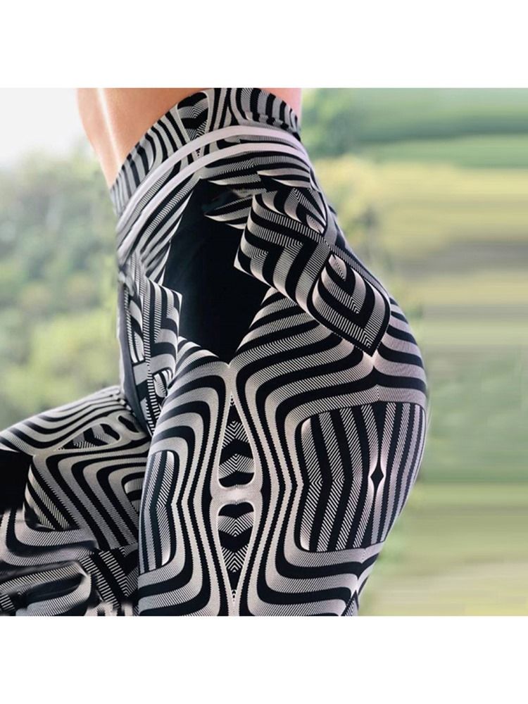 Naisten Väripainatetut Korkeavyötäröiset Jooga-leggingsit Korkea Vyötäröiset Tiktok-leggingsit