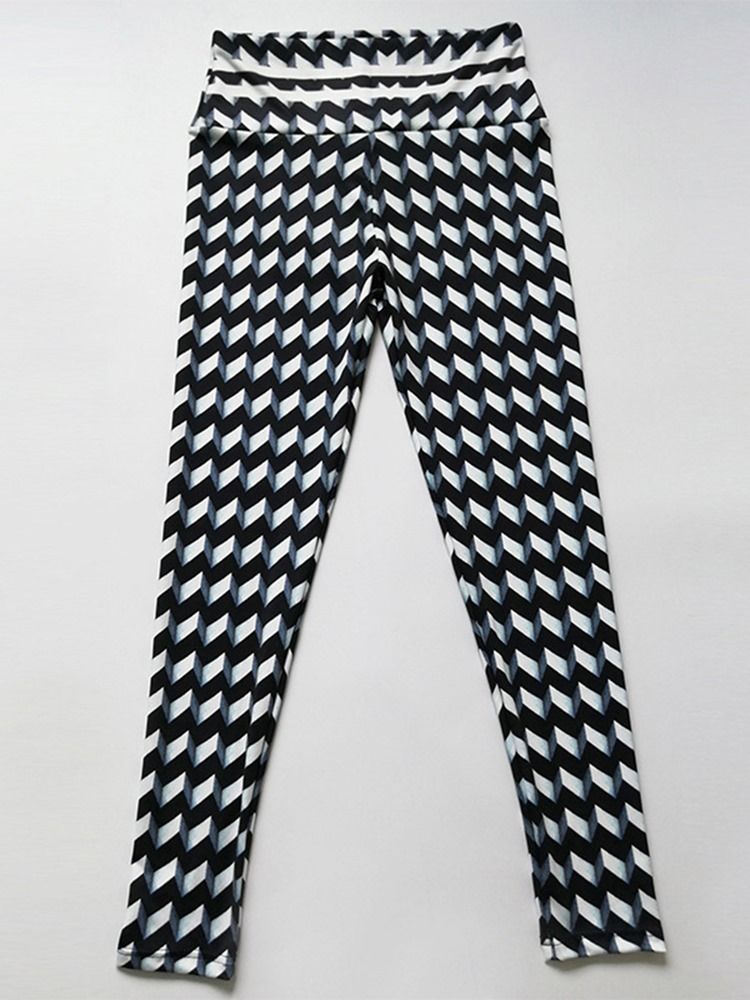 Naisten Väripainatetut Korkeavyötäröiset Jooga-leggingsit Korkea Vyötäröiset Tiktok-leggingsit