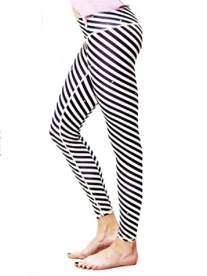 Naisten Zebra Stripe -joogahousut Joissa On Korkea Vyötärö Tiktok-leggingsit