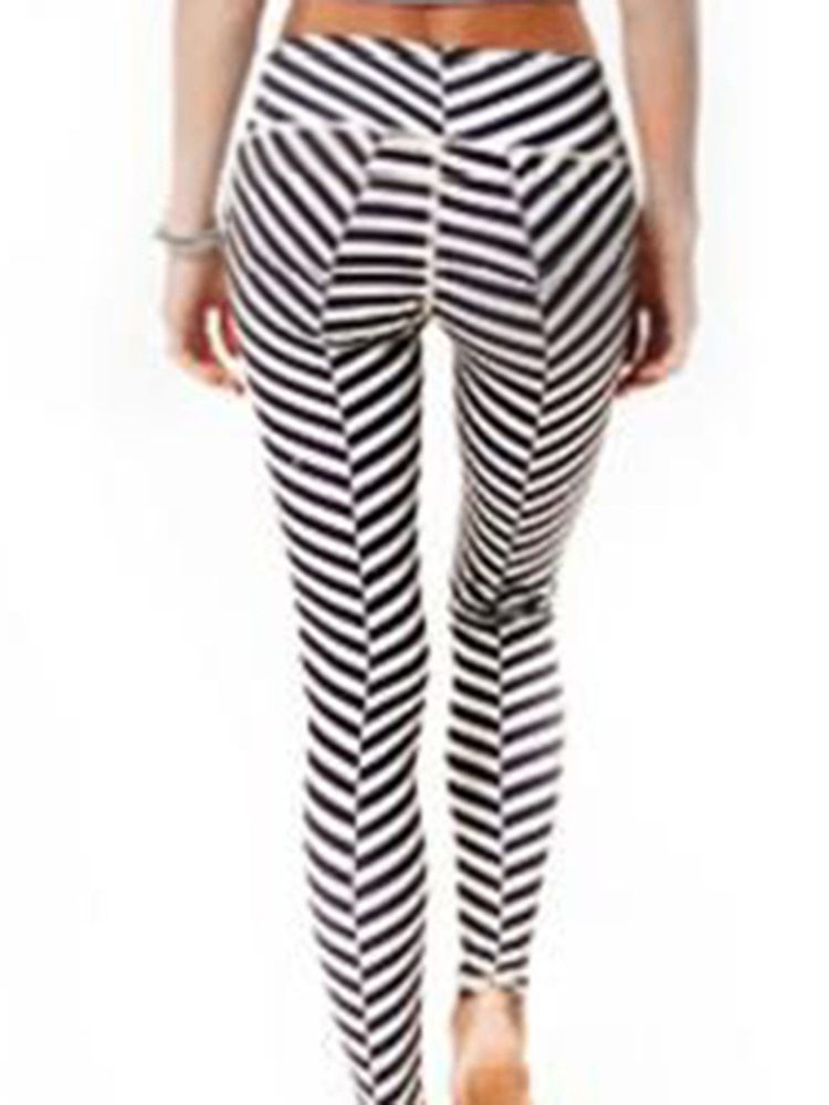 Naisten Zebra Stripe -joogahousut Joissa On Korkea Vyötärö Tiktok-leggingsit