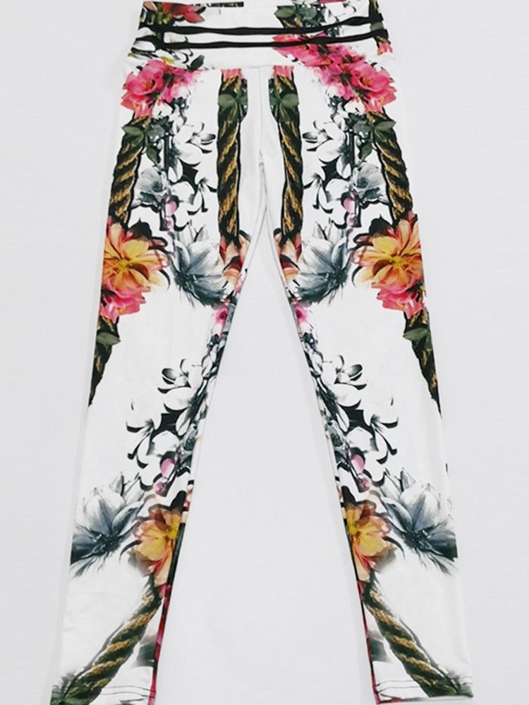Print Floral Whip Nylon High Waist Naisten Leggingsit Joogahousut High Waist Tiktok Leggingsit