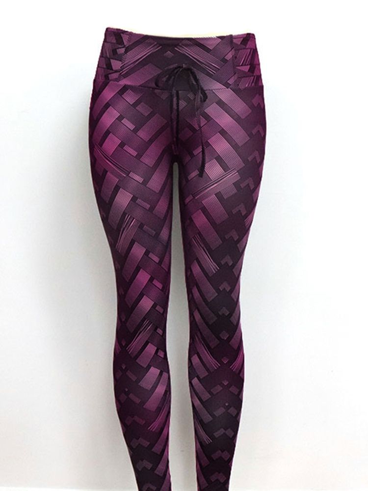Solid Weave Print -joogahousut Naisille Korkea Vyötärö Tiktok-leggingsit