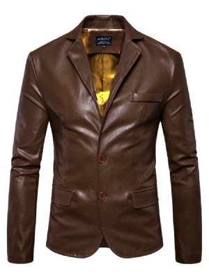 Button Pu Vogue Slim Miesten Takki