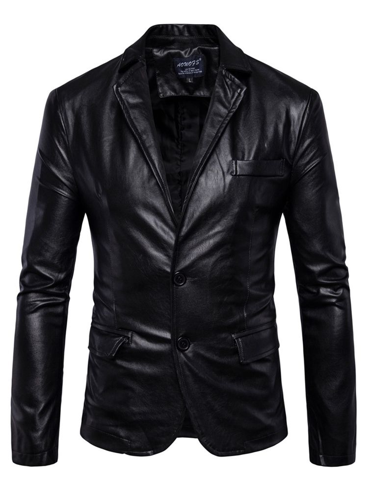 Button Pu Vogue Slim Miesten Takki