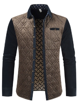 Color Block Lapel Patchwork Fall Miesten Takki