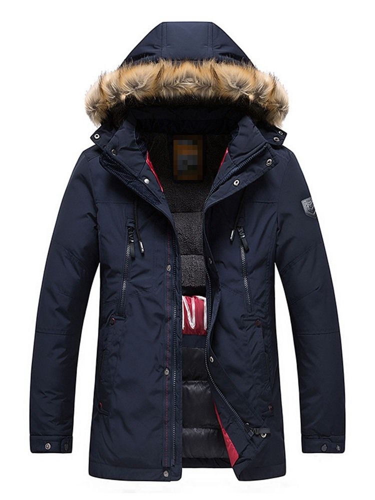 Colour Block Zipper European Miesten Untuvatakki