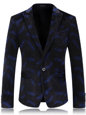 Feather Print Vogue One Button Claasic Miesten Bleiseri